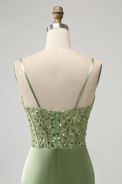 Sage Bodycon Sequin Corset Short Homecoming Dress