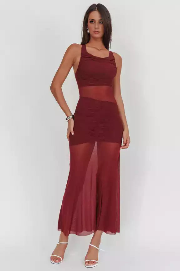 Sexy backless part lined with lace up pleats and zippered back Prom Dresses