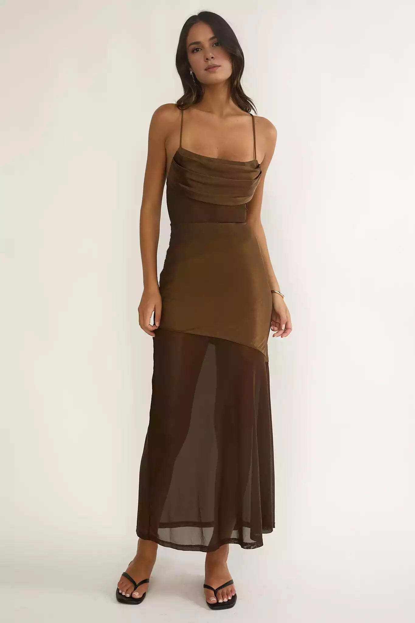 Sexy pleated bust, waist and hem, transparent back with zipper, back straps, Bridesmaid Dresses