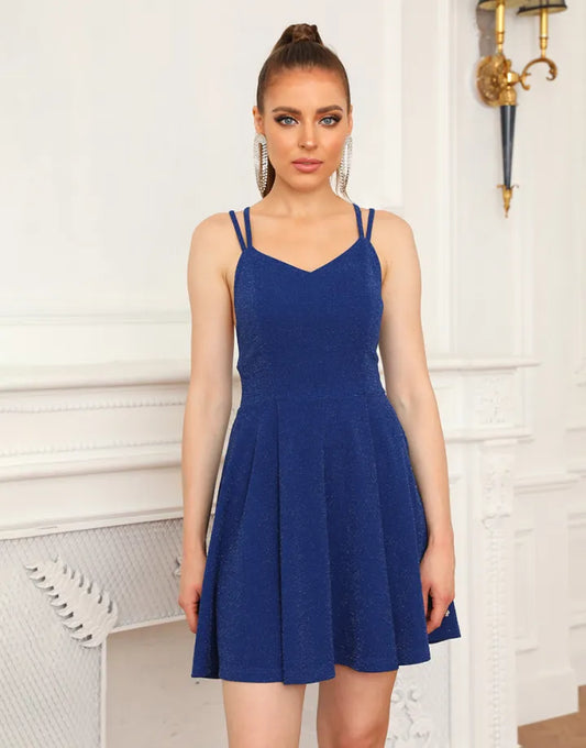 Simple and Elegant Italian Noodle Strap Cross Back Homecoming Dress