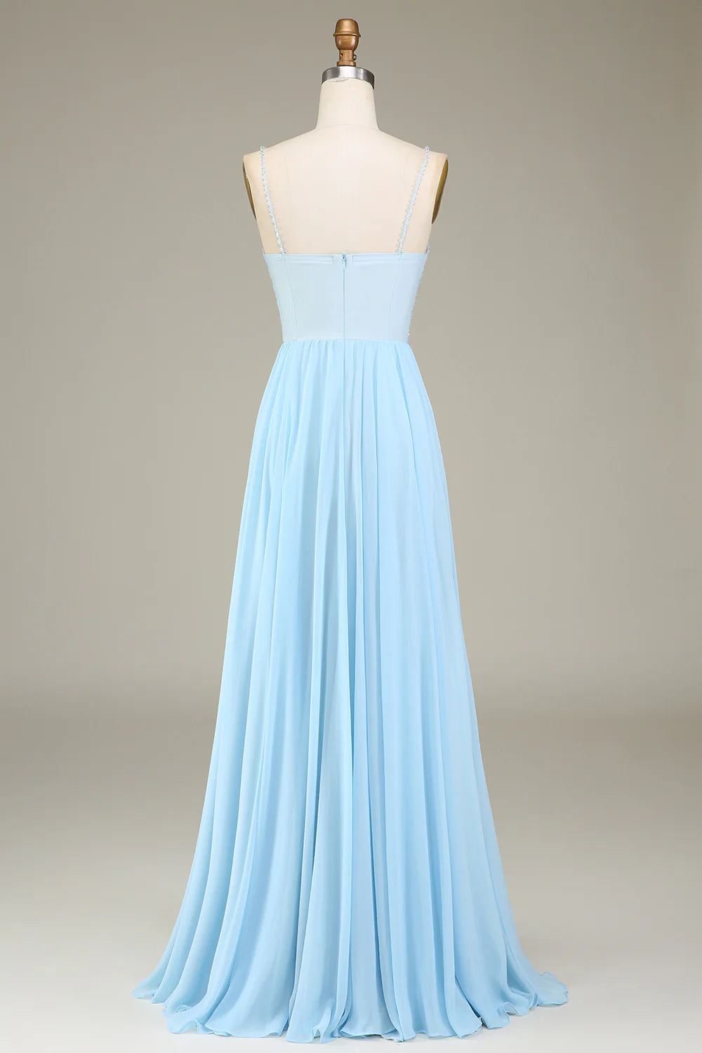 A-Line Chiffon Long Bridesmaid Dress With Beading