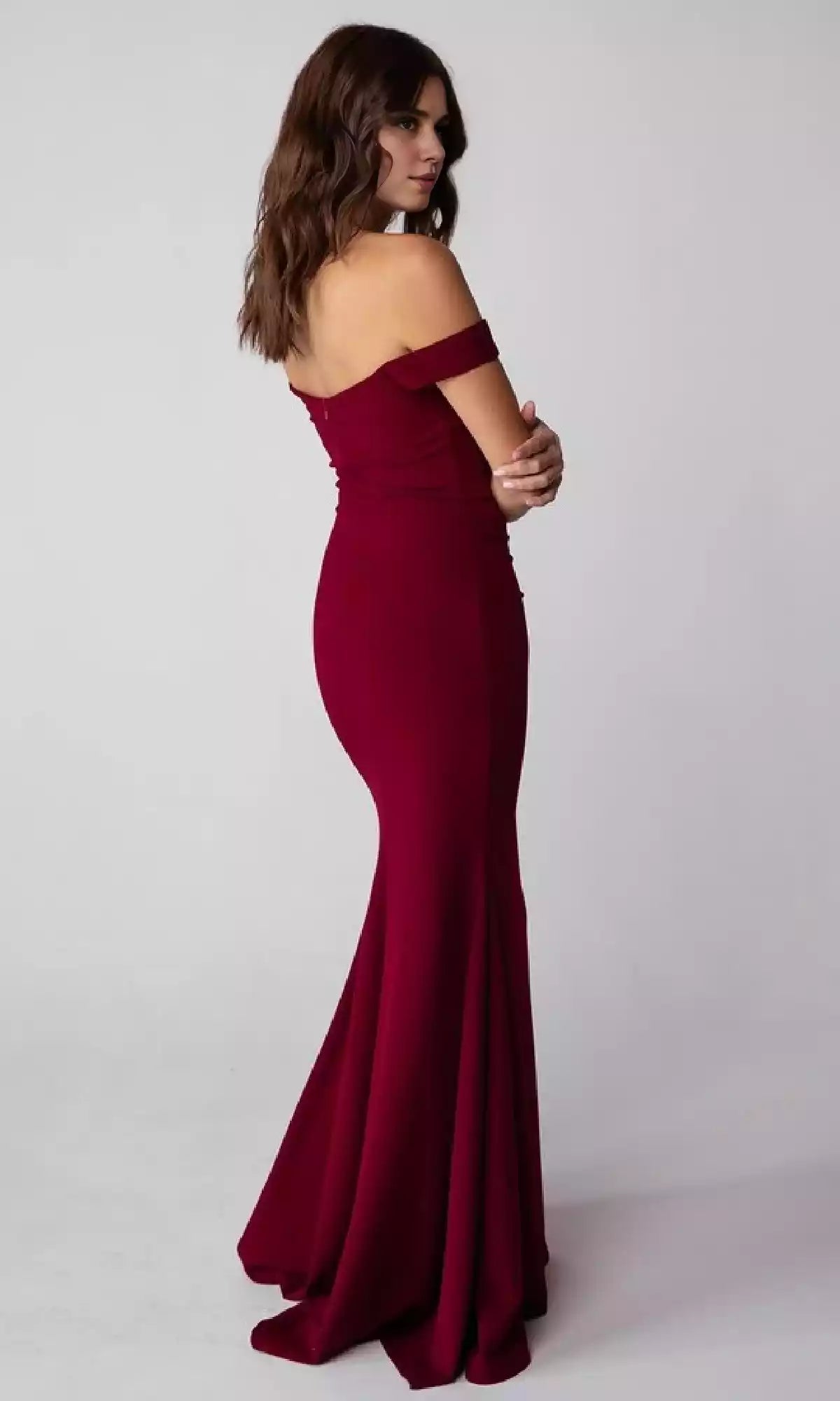 Soft off shoulder long knit heart-shaped neckline mermaid skirt perfectly blends elegance and sexiness Prom Dresses