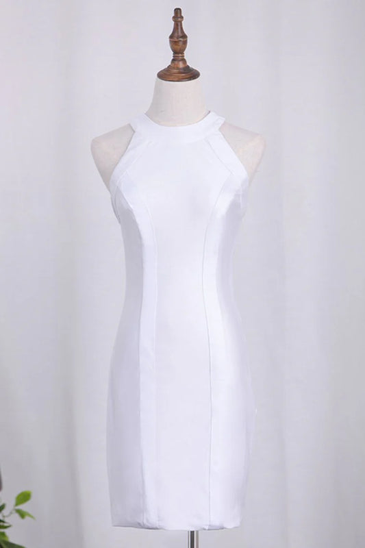 Elegant Shoulderless Luxury White Dress Backless Short/Mini Cover