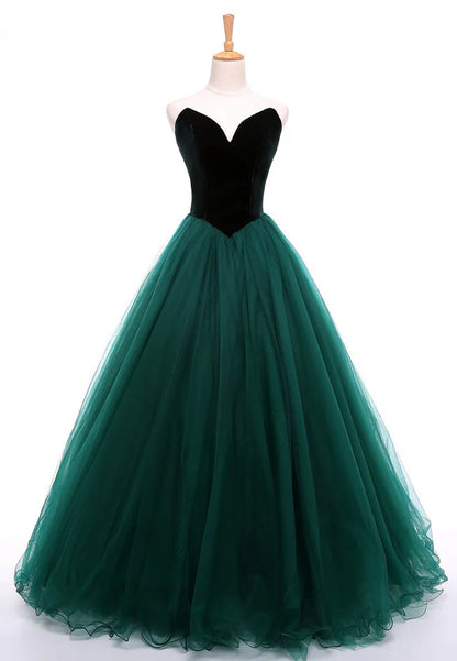 Sexy strapless A-line long V-neck sheer Burgundy sleeveless floor dance dress