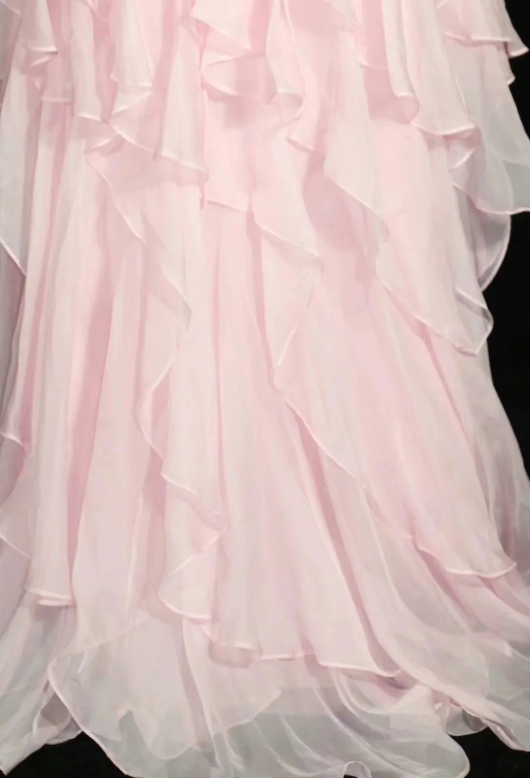 Strapless Sweetheart Beaded Waist High Low Tiered Tulle Evening Dresses with Lace Up Back