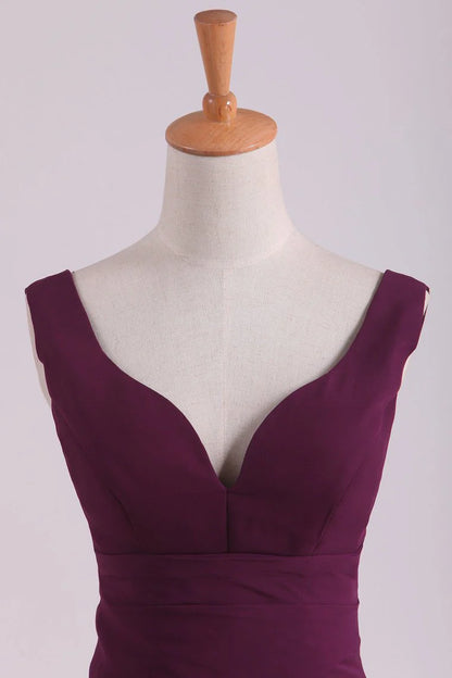 Elegant One Shoulder Bridesmaid Dress Chiffon with Handmade Flowers