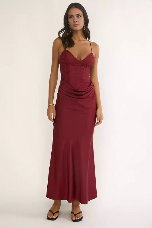 Stunning Embroidered Tight corset with Adjustable Shoulder Straps Hanging Down at Waist Bridesmaid Dresses