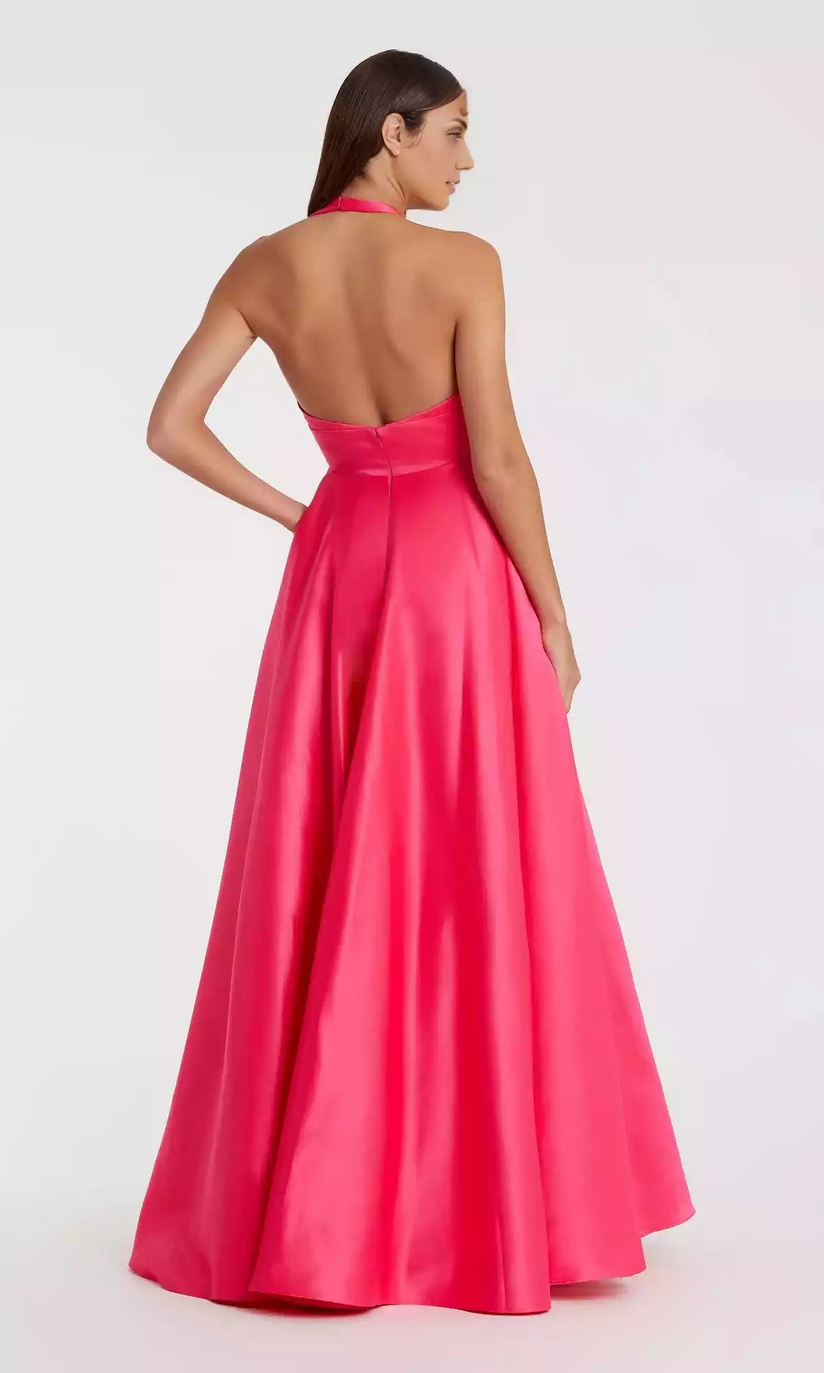 Stunning deep V-neck camisole, slim shoulder straps, flowing skirt, A-line silhouette, ideal choice Prom Dresses