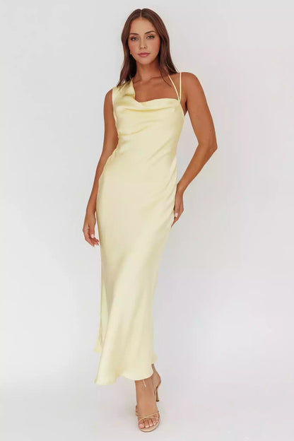 Stunning lining, asymmetrical neckline, adjustable shoulder straps, side zippers, Bridesmaid Dresses