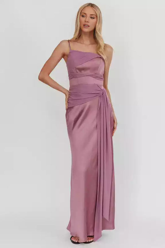 Stunning lining mesh details with knots at the waist and zippers at the back Bridesmaid Dresses