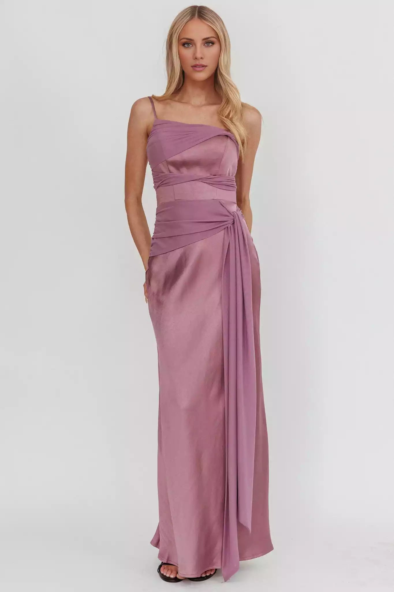 Stunning lining mesh details with knots at the waist and zippers at the back Bridesmaid Dresses