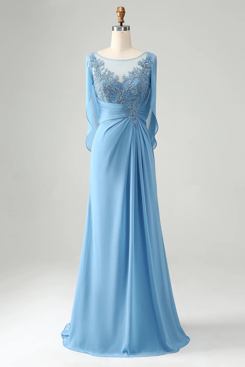 Stunning mermaid applique beaded sleeveless bridal mother gown