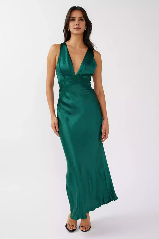 Stunning satin partial lining, cross straps, lace edges, hidden zipper on the back, Bridesmaid Dresses