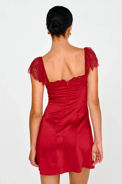 Stunning satin square neckline, pleated chest, fully lined back, invisible zipper, Homecoming Dresses