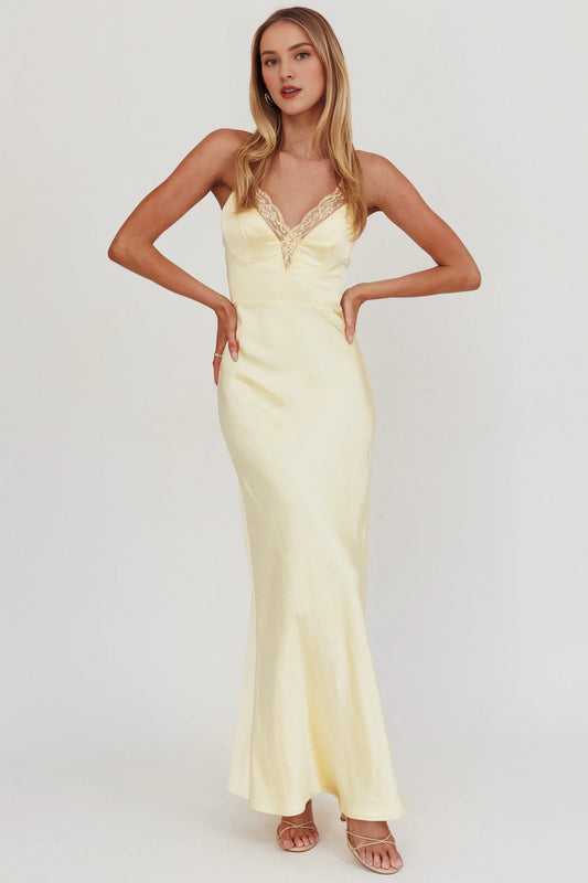 Stunning satin unlined adjustable cross shoulder bridesmaid dress
