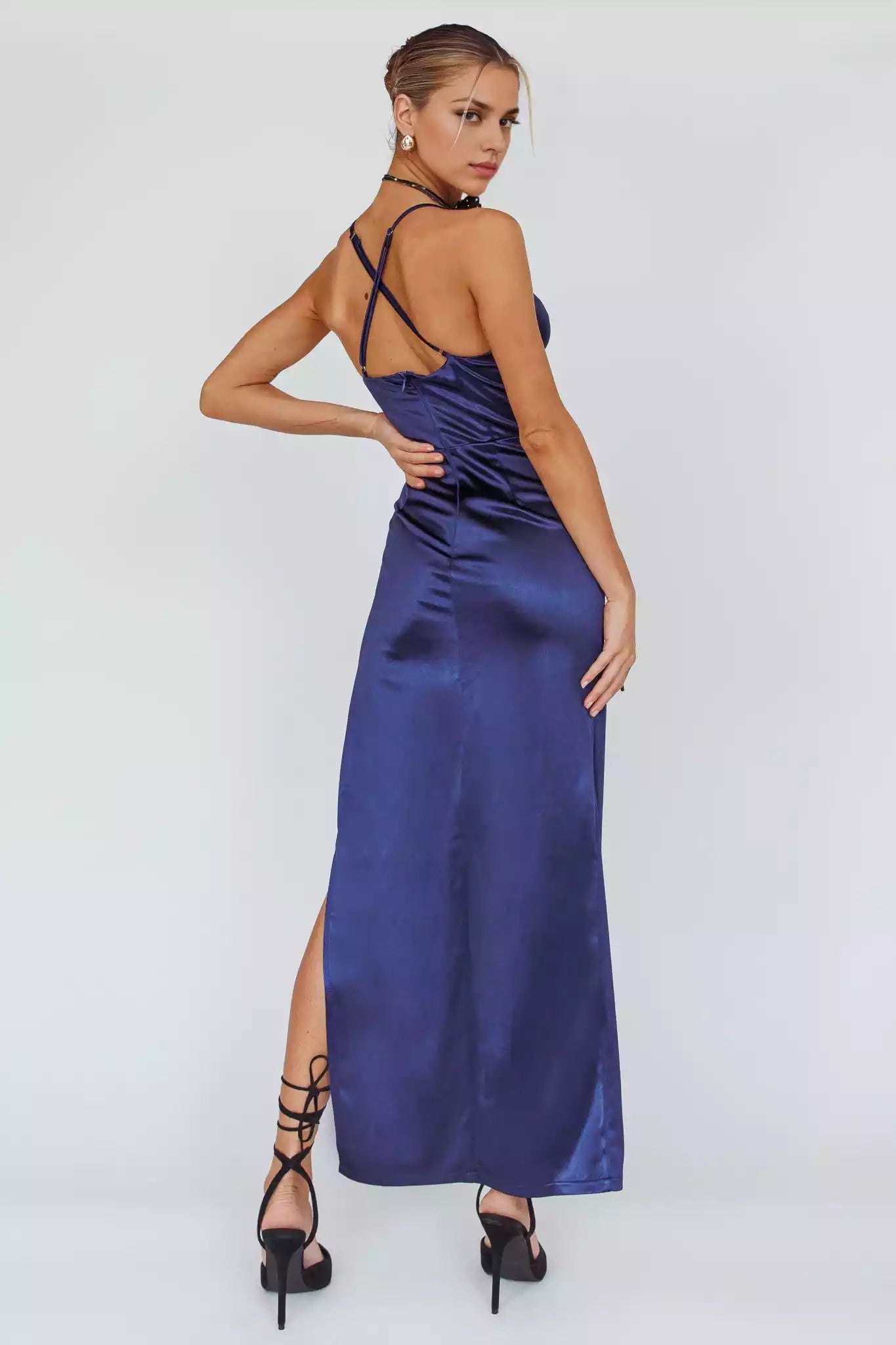 Stunning ultra long semi lined tight corset with slit back and zipper Bridesmaid Dresses