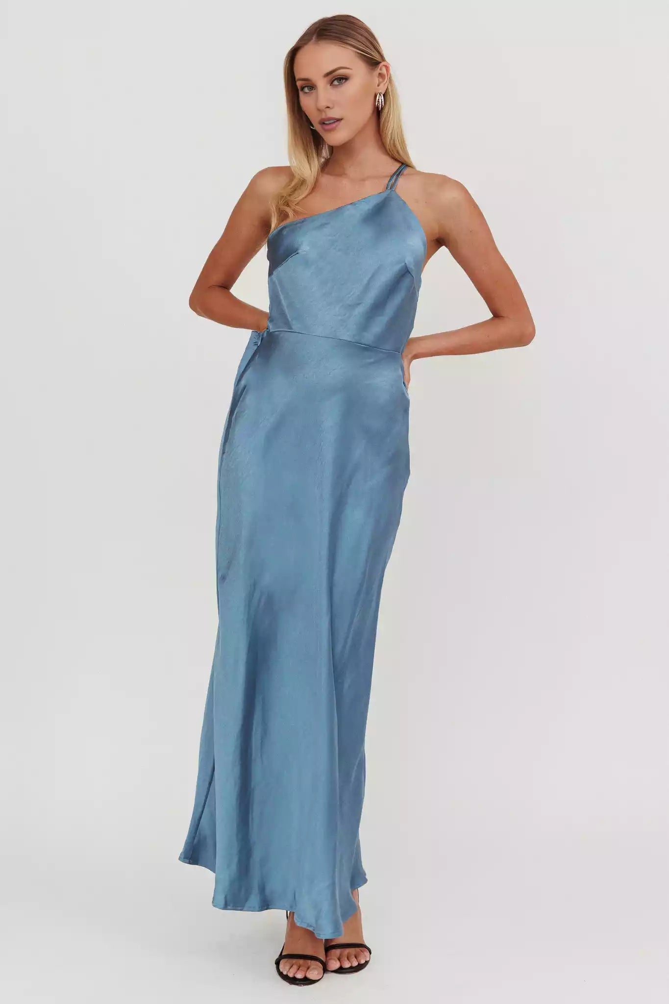 Stunning unlined single shoulder adjustable shoulder strap with side zipper Bridesmaid Dresses