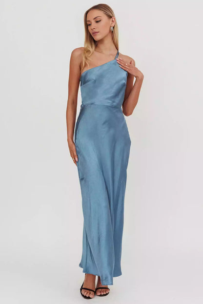 Stunning unlined single shoulder adjustable shoulder strap with side zipper Bridesmaid Dresses