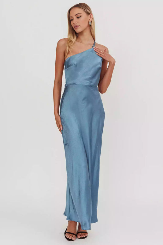 Stunning unlined single shoulder adjustable shoulder strap with side zipper Bridesmaid Dresses