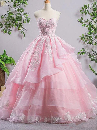 Sweet and noble A-line princess dance dress adorned with sheer gauze for fans