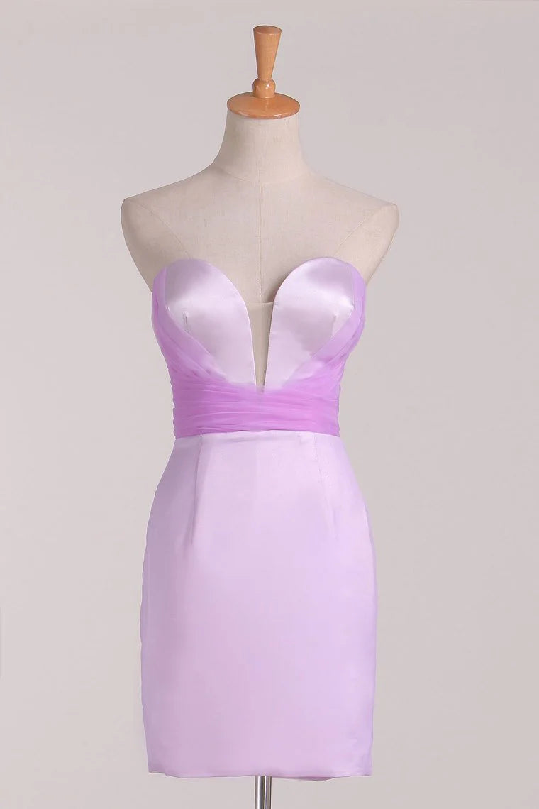 Sweet slim fit party bridesmaid dress satin short mini