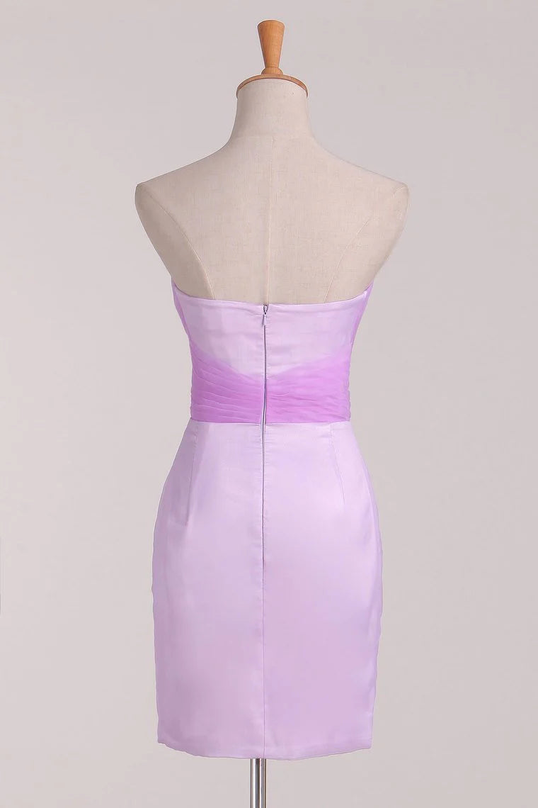 Sweet slim fit party bridesmaid dress satin short mini