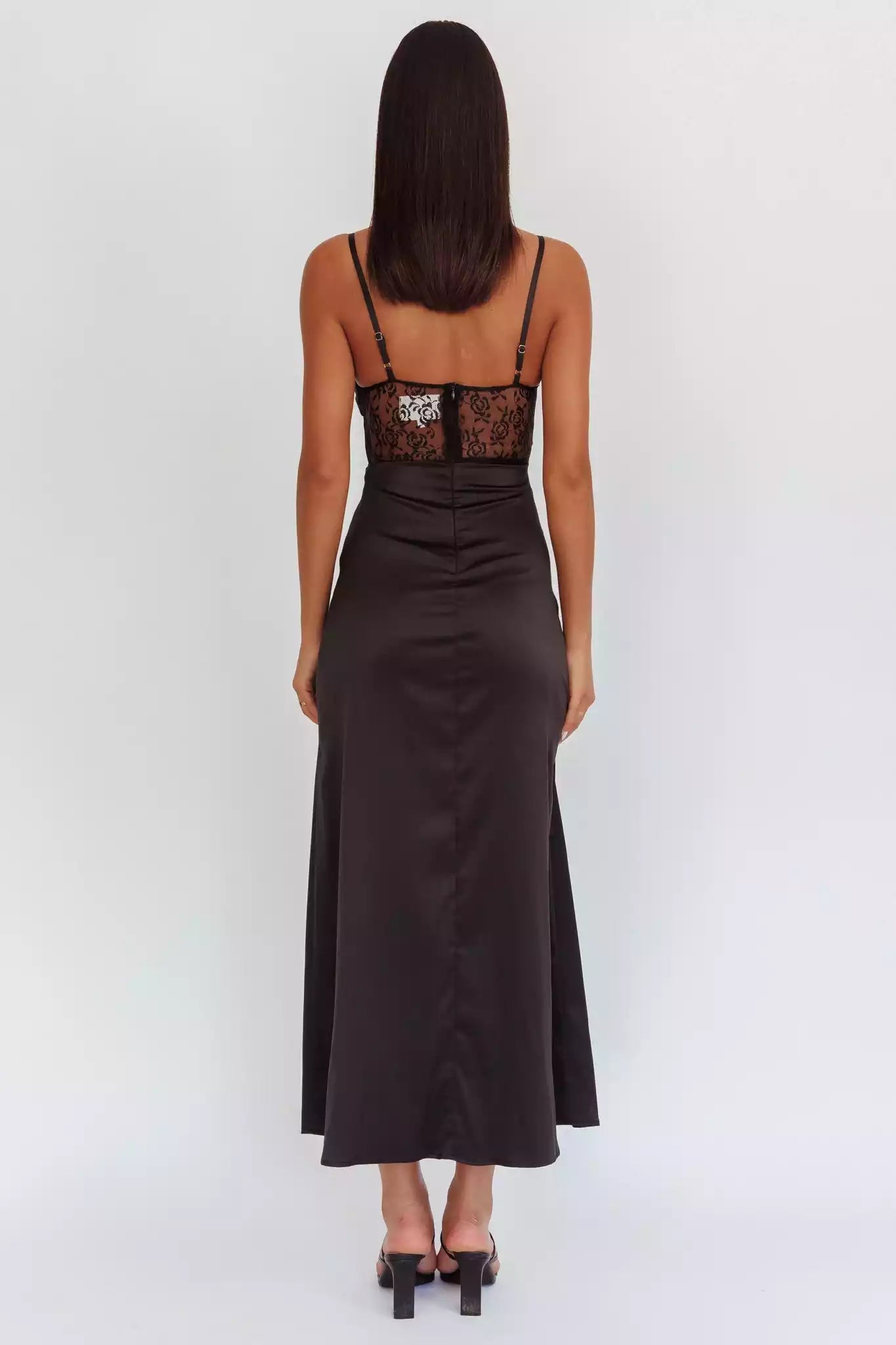 The eye-catching unlined twisted detail lace corset with adjustable shoulder straps and zipper at the back Bridesmaid Dresses