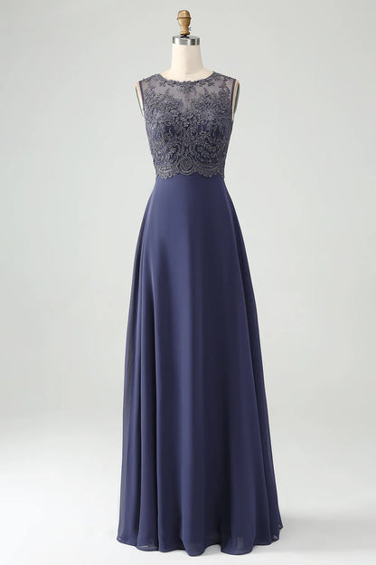 A Line V Neck Cap Sleeves Mother of the Bride Dress With Beading