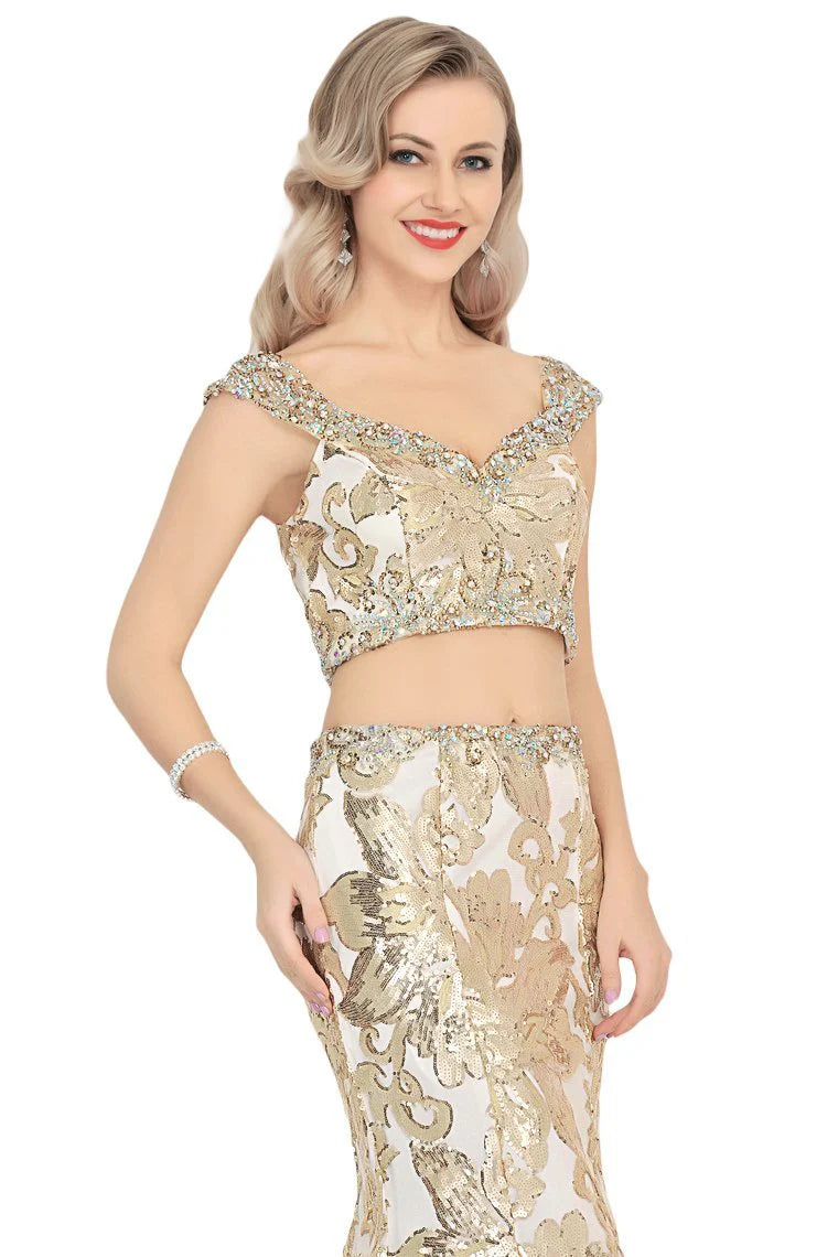 V-neck pearl beaded sheer formal dress cocktail party ball dress