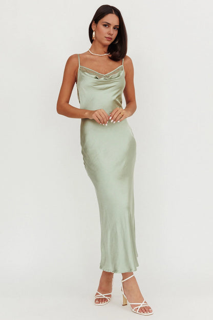 Unique satin extra long lace inlaid scarf collar, backless lace up bridesmaid dress