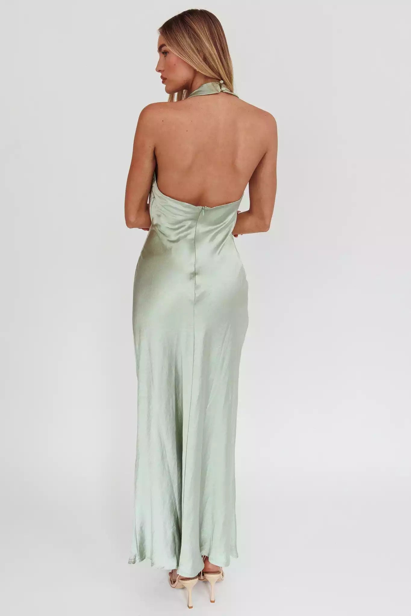 Unique scarf style collar with satin lining and no back zipper Bridesmaid Dresses
