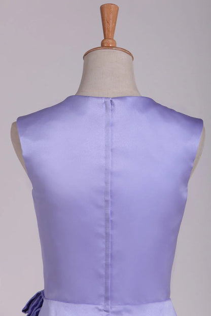 V-neck satin slit knee high column party, cocktail, and ball dress