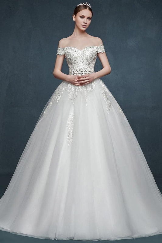 Princess ball dress  wedding tie  romantic palace custom wedding dress