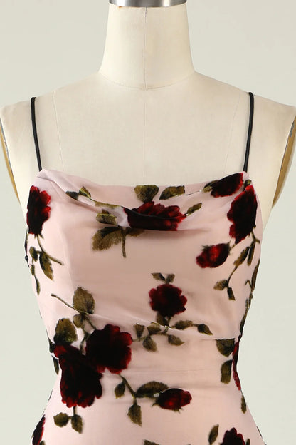 Italian Noodle Sexy Strap Flower Bridesmaid Dress Back Lace