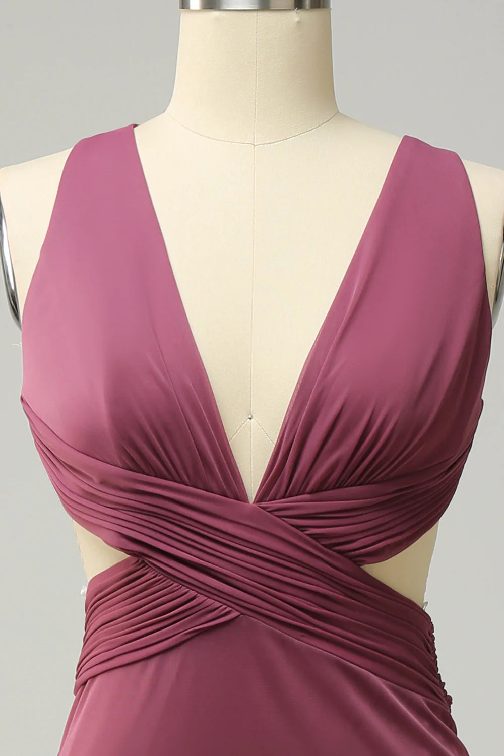 Sexy Deep V-neck Desert Rose Long Plus Size Split Slim Fit Dress