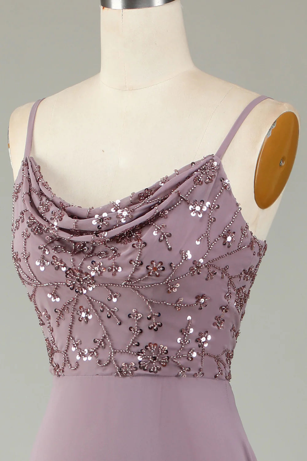 Italian Noodle Sexy Elegant Strap Beaded Bridesmaid Dress