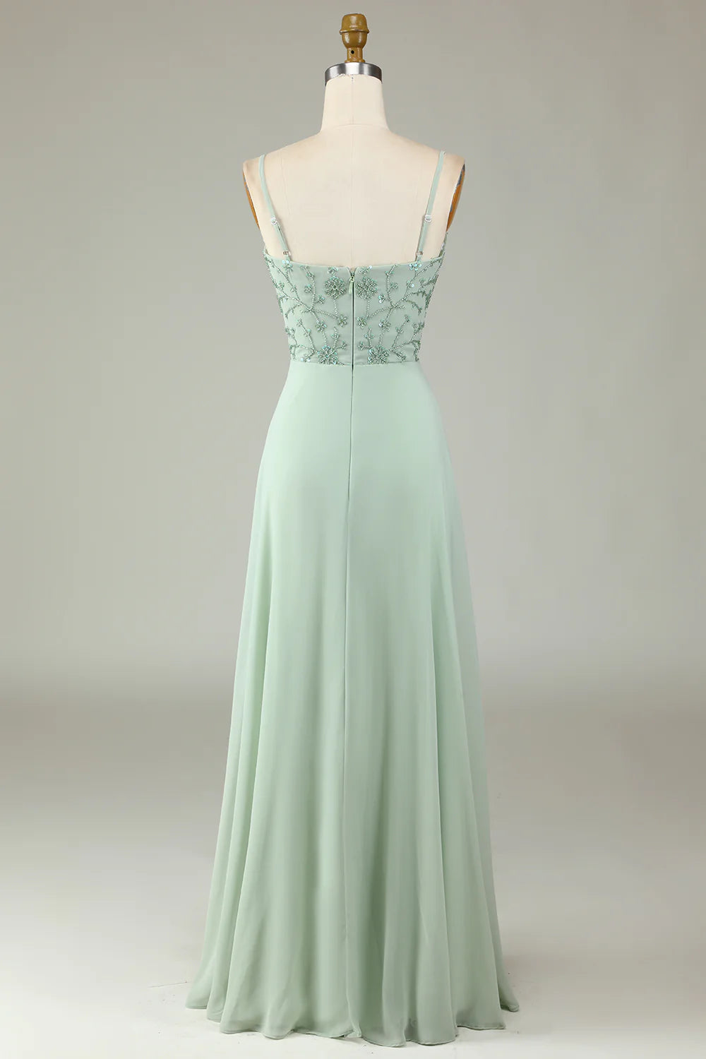 Italian Noodle Sexy Elegant Strap Beaded Bridesmaid Dress