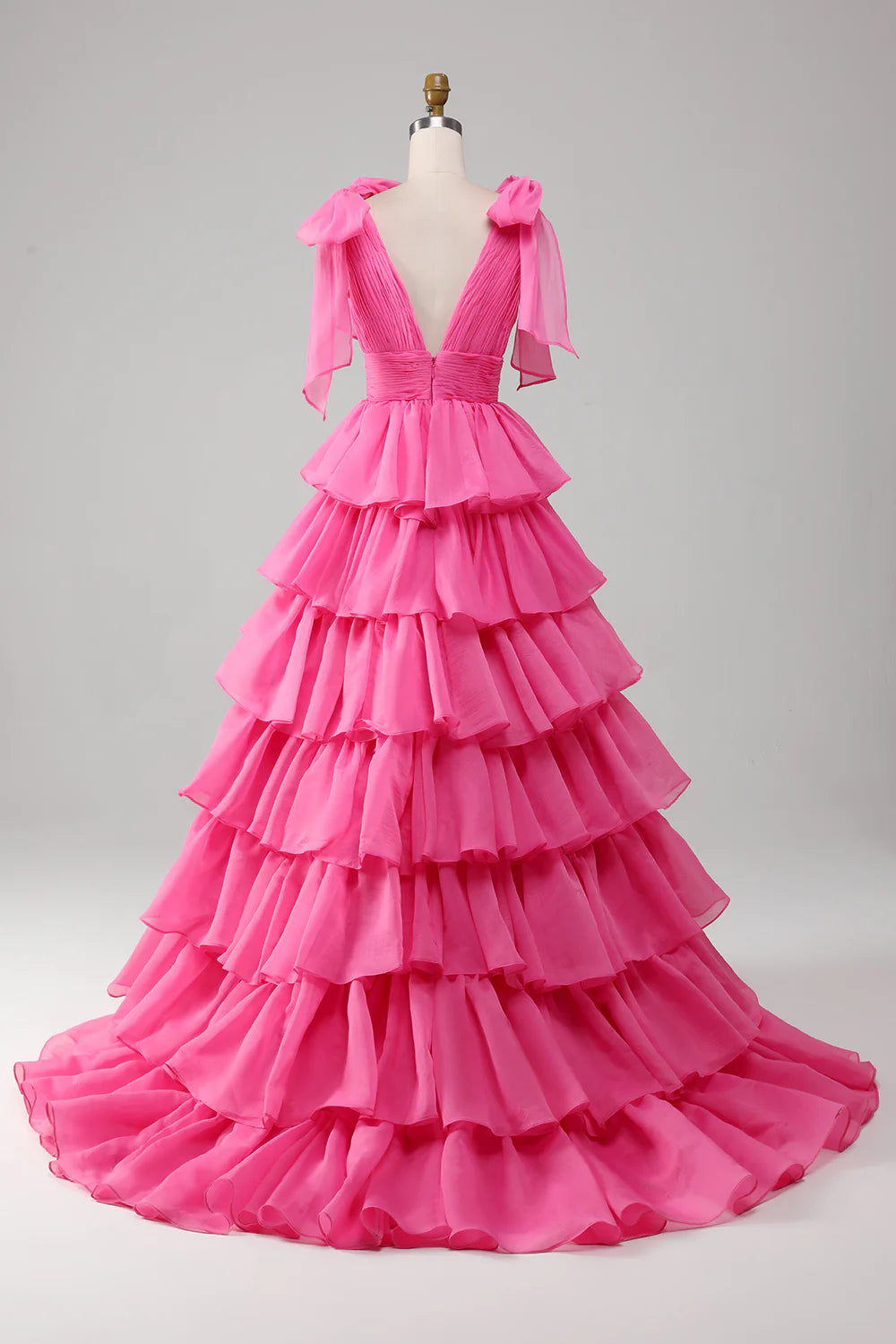 Sweet Princess A-line V-neck Purple Red Split Ball Dress
