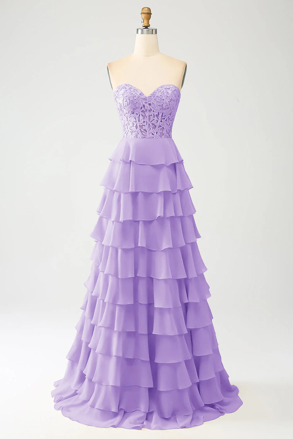 Yellow elegant and sweet layered long ball dress