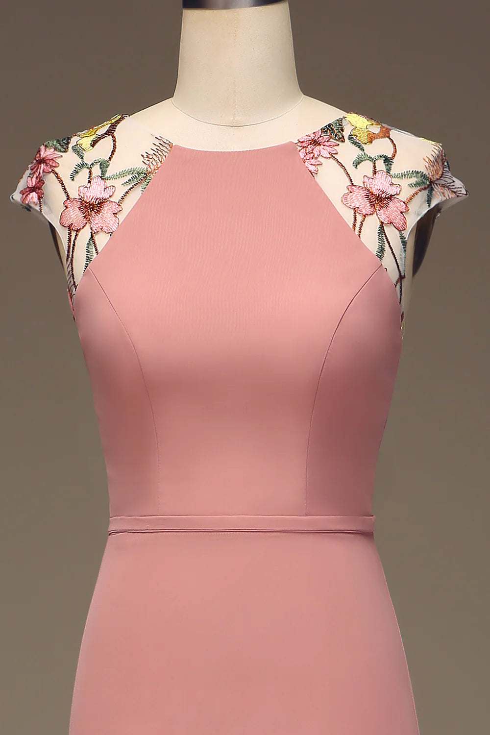 A-line sexy slim fit chiffon embroidered Maxi bridesmaid costume
