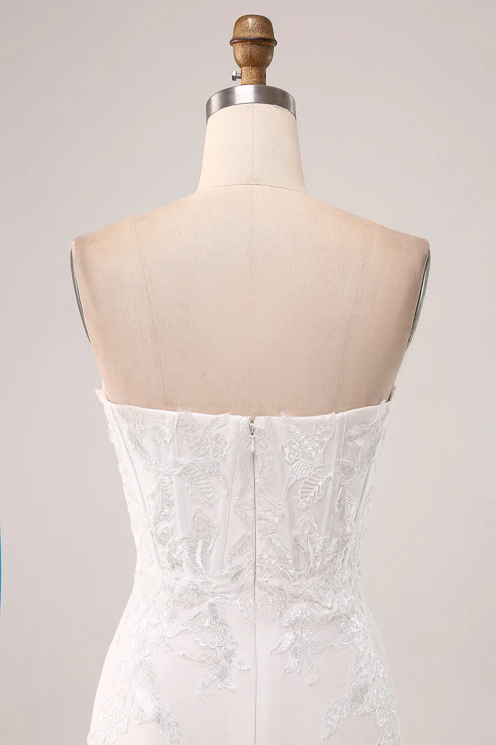 Ivory sexy and elegant strapless mermaid wedding dress