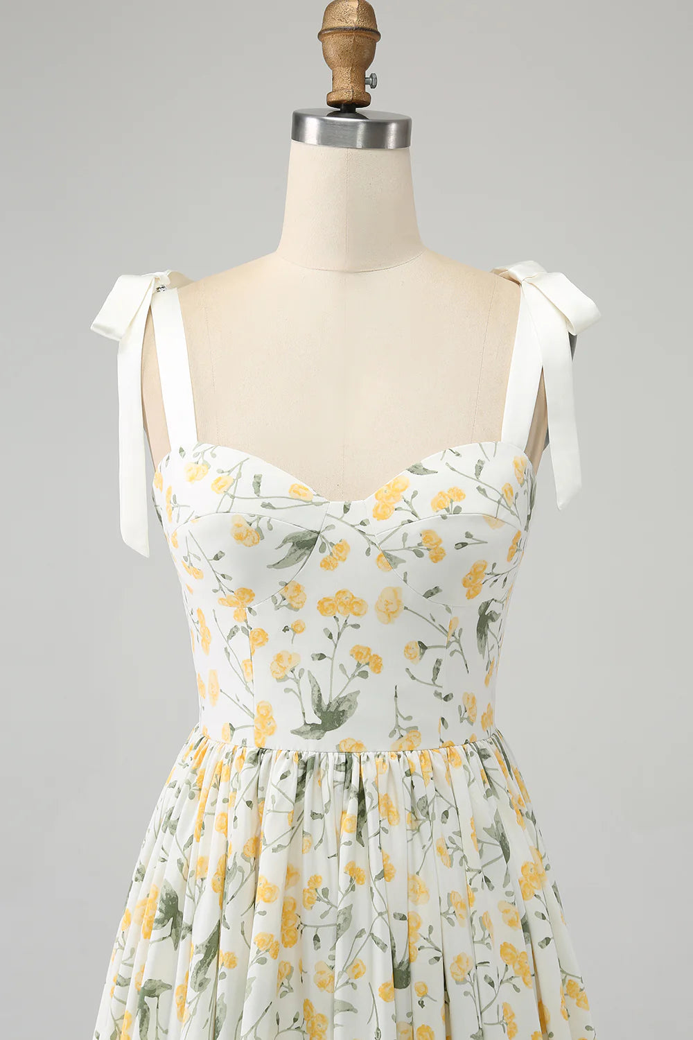 Elegant Ivory A-line Flower Long Dance Party Evening Dress