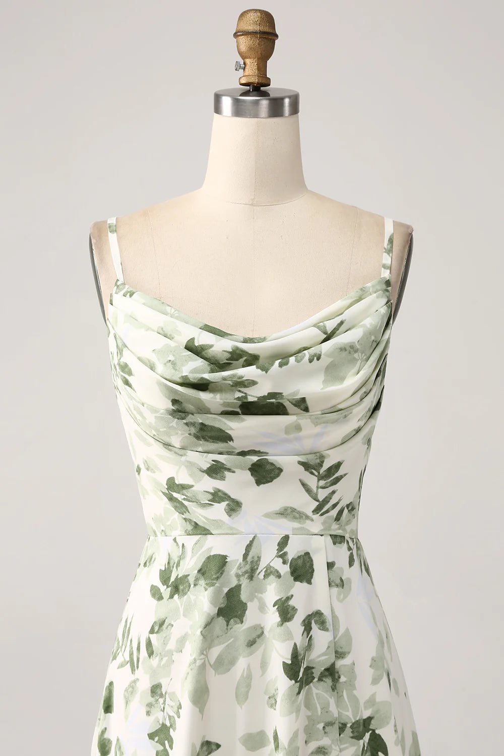 Sexy Naked Neck Green Flower A-line Split Ball Dress