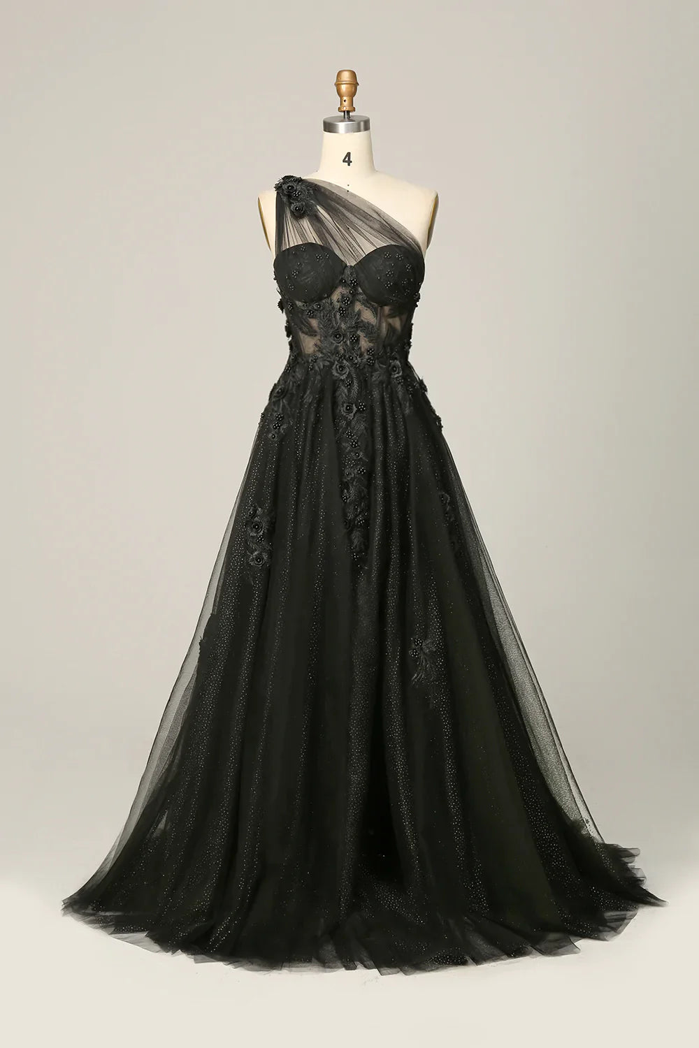 Elegant and sexy one shoulder purple long ball dress