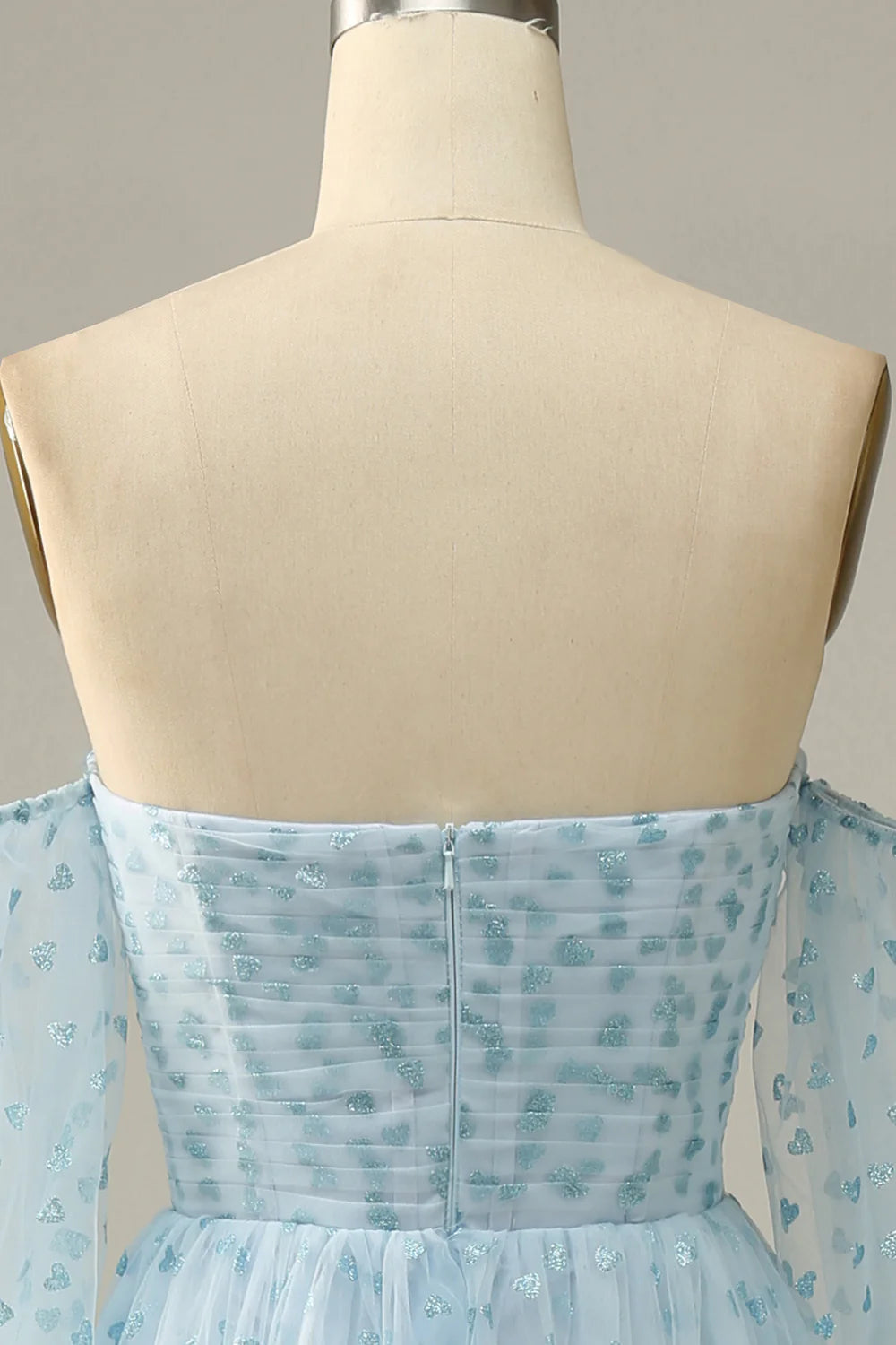 Elegant Sky Blue Sexy Off Shoulder Ball Dress