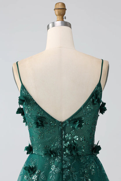 Sparkling Elegant Grey Green Italian Noodle Strap Lace Long Corset Ball Dress