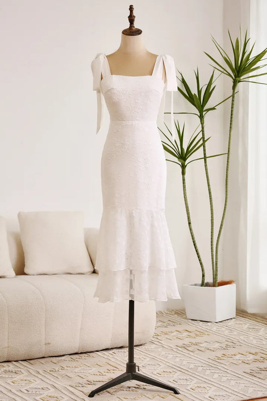 Sweet white Bodycon engagement lace party party cocktail dress