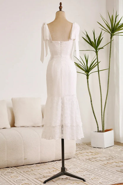 Sweet white Bodycon engagement lace party party cocktail dress