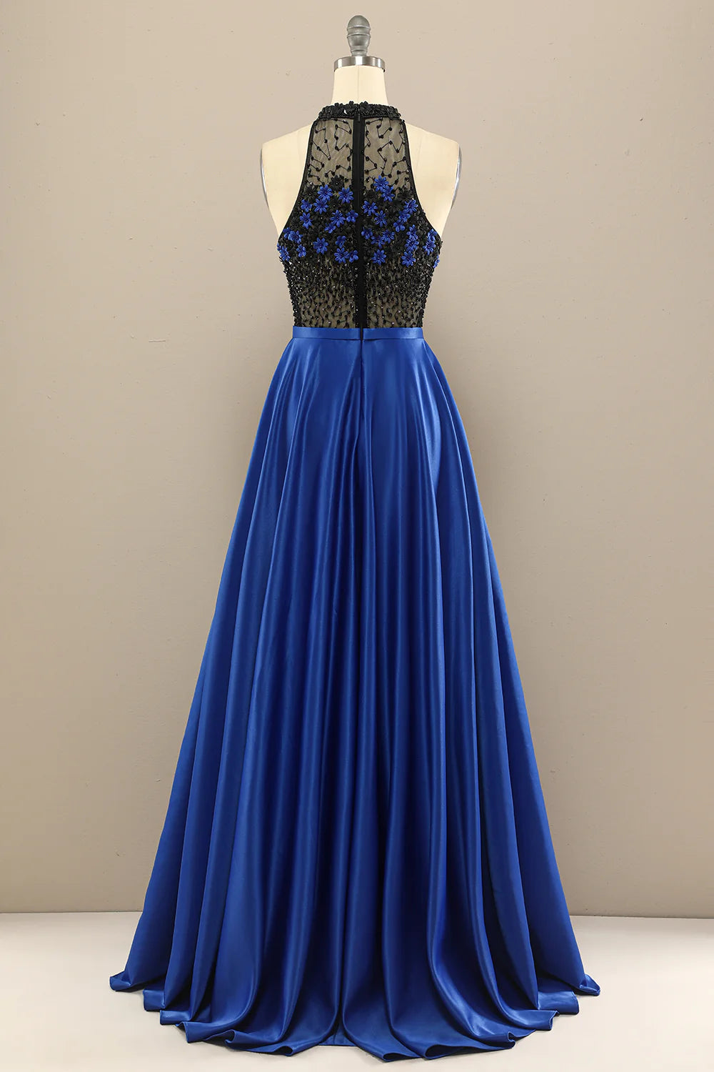 Dark green elegant flower long bead ball dress