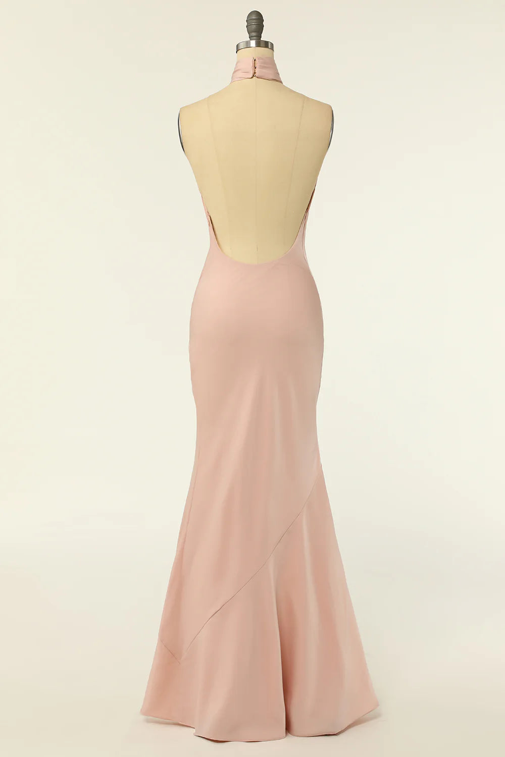 Sweet Mermaid powder blusher Long Sexy Backless Slim Bridesmaid Dress